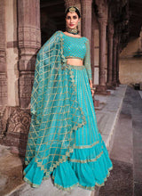Load image into Gallery viewer, Aqua Blue Heavy Embroidered Designer Lehenga Choli fashionandstylish.myshopify.com