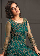 Load image into Gallery viewer, Aquamarine Heavy Embroidered Gown Style Anarkali Suit fashionandstylish.myshopify.com