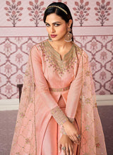 Load image into Gallery viewer, Baby Pink Floral Embroidered Designer Pant Style Anarkali fashionandstylish.myshopify.com