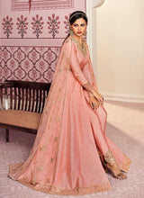 Load image into Gallery viewer, Baby Pink Floral Embroidered Designer Pant Style Anarkali fashionandstylish.myshopify.com