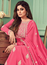 Load image into Gallery viewer, Baby Pink Floral Heavy Embroidered Floor touch Anarkali fashionandstylish.myshopify.com