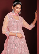 Load image into Gallery viewer, Baby Pink Heavy Embroidered Kalidar Anarkali