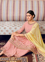 Load image into Gallery viewer, Baby Pink Mirror Embroidered Stylish Gharara Suit fashionandstylish.myshopify.com