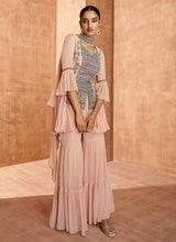 Load image into Gallery viewer, Baby Pink Sequin Embroidered Stylish Indo Western Lehenga fashionandstylish.myshopify.com
