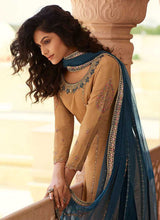 Load image into Gallery viewer, Beige And Blue Designer Heavy  Embroidered Lehenga fashionandstylish.myshopify.com