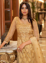 Load image into Gallery viewer, Beige Floral Designer Embroidered Kalidar Anarkali fashionandstylish.myshopify.com