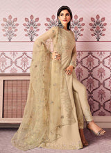 Load image into Gallery viewer, Beige Floral Embroidered Designer Pant Style Anarkali fashionandstylish.myshopify.com