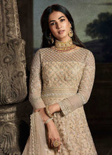 Load image into Gallery viewer, Beige Floral Embroidered Heavy Anarkali Suit fashionandstylish.myshopify.com