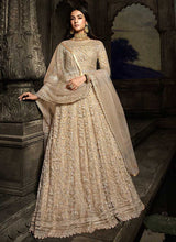 Load image into Gallery viewer, Beige Floral Embroidered Heavy Anarkali Suit fashionandstylish.myshopify.com