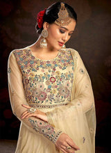 Load image into Gallery viewer, Beige Floral Embroidered Stylish Kalidar Anarkali fashionandstylish.myshopify.com