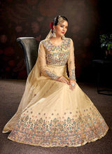 Load image into Gallery viewer, Beige Floral Embroidered Stylish Kalidar Anarkali fashionandstylish.myshopify.com