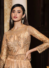 Load image into Gallery viewer, Beige Floral Embroidered Stylish Lehenga/ Pant Style Anarkali fashionandstylish.myshopify.com