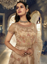Load image into Gallery viewer, Beige Floral Heavy Embroidered Gown Style Anarkali