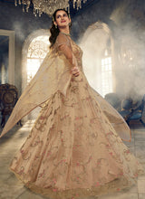 Load image into Gallery viewer, Beige Floral Heavy Embroidered Gown Style Anarkali
