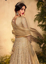 Load image into Gallery viewer, Beige Gold Heavy Embroidered Gown Style Anarkali Suit fashionandstylish.myshopify.com