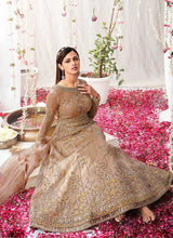 Load image into Gallery viewer, Beige Heavy Embroidered Designer Kalidar Anarkali Suit fashionandstylish.myshopify.com