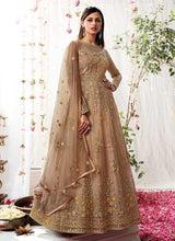 Load image into Gallery viewer, Beige Heavy Embroidered Designer Kalidar Anarkali Suit fashionandstylish.myshopify.com