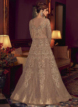 Load image into Gallery viewer, Beige Heavy Embroidered Gown Style Anarkali Suit fashionandstylish.myshopify.com