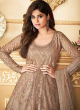 Load image into Gallery viewer, Beige Heavy Embroidered Kalidar Gown Style Anarkali fashionandstylish.myshopify.com