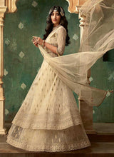 Load image into Gallery viewer, Beige and Gold Embroidered Lehenga fashionandstylish.myshopify.com