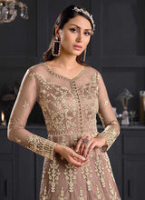 Load image into Gallery viewer, Beige and Gold Heavy Embroidered Kalidar Gown Style Anarkali fashionandstylish.myshopify.com