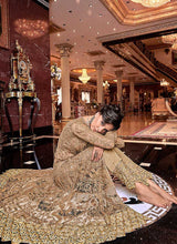 Load image into Gallery viewer, Beige and Gold Heavy Embroidered Lehenga fashionandstylish.myshopify.com