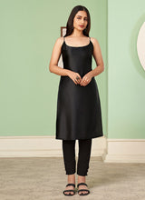Load image into Gallery viewer, Black Embroidered Jacket Style Pant Suit