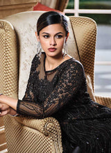 Load image into Gallery viewer, Black Floral Embroidered Stylish Lehenga/ Pant Style Anarkali fashionandstylish.myshopify.com
