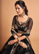 Load image into Gallery viewer, Black Floral Heavy Embroidered Designer Lehenga Choli fashionandstylish.myshopify.com