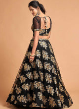 Load image into Gallery viewer, Black Floral Heavy Embroidered Designer Lehenga Choli fashionandstylish.myshopify.com