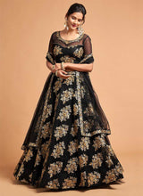 Load image into Gallery viewer, Black Floral Heavy Embroidered Designer Lehenga Choli fashionandstylish.myshopify.com