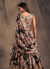 Load image into Gallery viewer, Black Floral Printed Stylish Embroidered Lehenga Choli fashionandstylish.myshopify.com