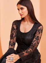 Load image into Gallery viewer, Black Heavy Designer Embroidered Lehenga/ Pant Style Anarkali fashionandstylish.myshopify.com