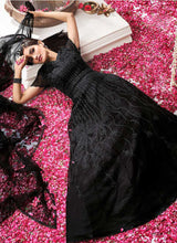 Load image into Gallery viewer, Black Heavy Embroidered Designer Kalidar Anarkali Suit fashionandstylish.myshopify.com