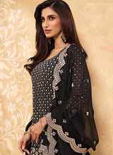 Load image into Gallery viewer, Black Heavy Embroidered Designer Sharara Style Suit fashionandstylish.myshopify.com
