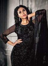 Load image into Gallery viewer, Black Heavy Embroidered Designer Stylish Pant Suit fashionandstylish.myshopify.com