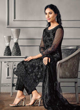 Load image into Gallery viewer, Black Heavy Embroidered Designer Stylish Pant Suit fashionandstylish.myshopify.com