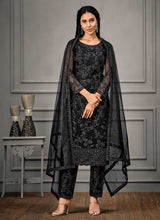Load image into Gallery viewer, Black Heavy Embroidered Designer Stylish Pant Suit fashionandstylish.myshopify.com