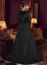 Load image into Gallery viewer, Black Heavy Embroidered Gown Style Anarkali Suit fashionandstylish.myshopify.com
