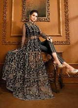 Load image into Gallery viewer, Black Heavy Embroidered High Slit Style Designer Suit fashionandstylish.myshopify.com