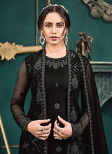 Load image into Gallery viewer, Black Heavy Embroidered Jacket Style Palazzo Suit fashionandstylish.myshopify.com