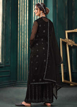Load image into Gallery viewer, Black Heavy Embroidered Jacket Style Palazzo Suit fashionandstylish.myshopify.com