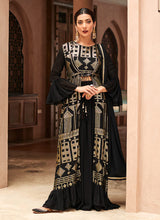 Load image into Gallery viewer, Black Heavy Embroidered Jacket Style Suit