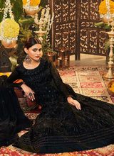 Load image into Gallery viewer, Black Heavy Embroidered Kalidar Anarkali fashionandstylish.myshopify.com