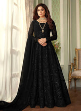 Load image into Gallery viewer, Black Heavy Embroidered Kalidar Anarkali Suit fashionandstylish.myshopify.com