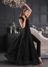 Load image into Gallery viewer, Black Heavy Embroidered Kalidar Lehenga/Pant Style Anarkali fashionandstylish.myshopify.com