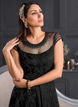 Load image into Gallery viewer, Black Heavy Embroidered Kalidar Lehenga/Pant Style Anarkali fashionandstylish.myshopify.com