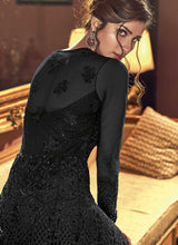 Load image into Gallery viewer, Black Heavy Embroidered Lehenga/ Pant Style Anarkali fashionandstylish.myshopify.com