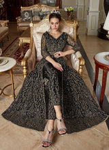 Load image into Gallery viewer, Black Heavy Embroidered Lehenga/ Pant Style Anarkali fashionandstylish.myshopify.com