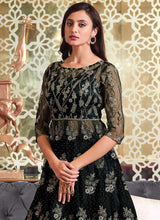 Load image into Gallery viewer, Black Heavy Embroidered Lehenga Style Anarkali fashionandstylish.myshopify.com
